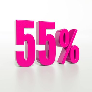 Yüzde 55'i pembe işareti