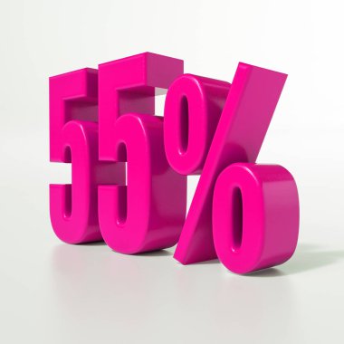 Yüzde 55'i pembe işareti
