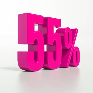 Yüzde 55'i pembe işareti