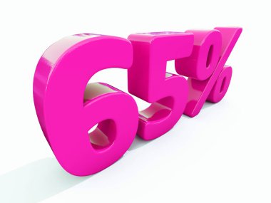 Yüzde 65'i pembe işareti