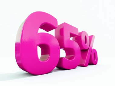Yüzde 65'i pembe işareti