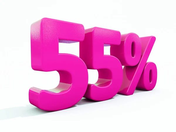 55 százalék rózsaszín jele — Stock Fotó