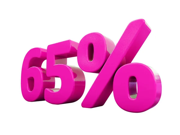 65 százalék rózsaszín jele — Stock Fotó