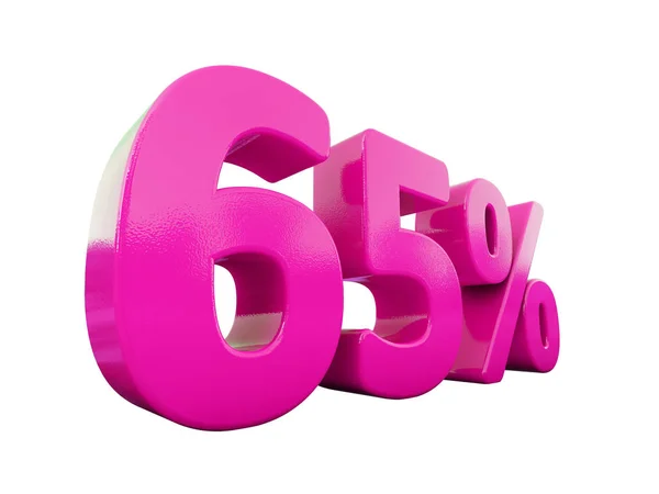 65 procent rosa skylt — Stockfoto