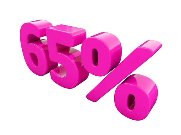 65 procent rosa skylt — Stockfoto