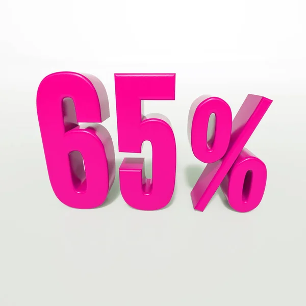 65 százalék rózsaszín jele — Stock Fotó