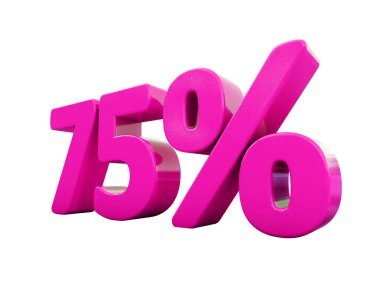 Yüzde 75'i pembe işareti