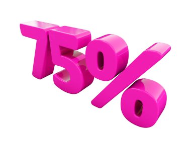 Yüzde 75'i pembe işareti