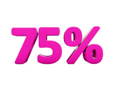 Yüzde 75'i pembe işareti