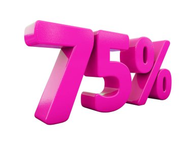 Yüzde 75'i pembe işareti