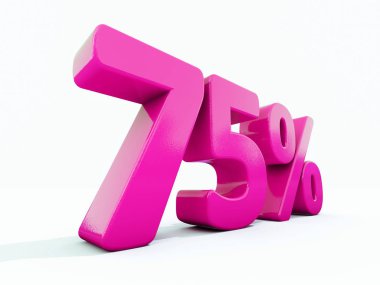 Yüzde 75'i pembe işareti