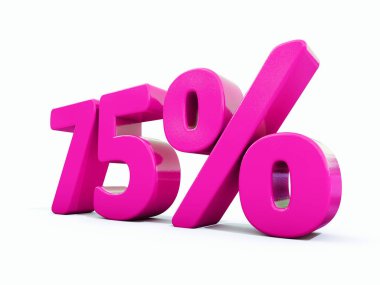 Yüzde 75'i pembe işareti