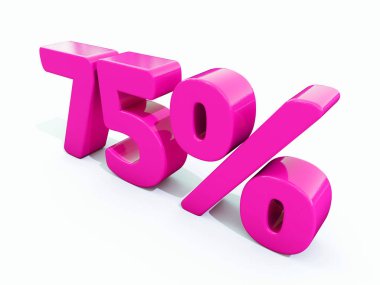 Yüzde 75'i pembe işareti