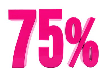 Yüzde 75'i pembe işareti