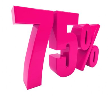 Yüzde 75'i pembe işareti