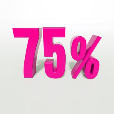 Yüzde 75'i pembe işareti
