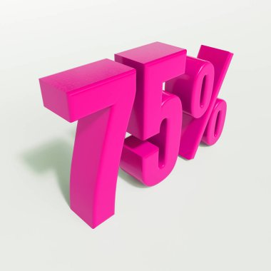 Yüzde 75'i pembe işareti