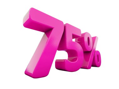 Yüzde 75'i pembe işareti