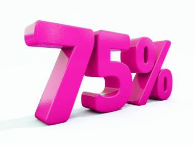 Yüzde 75'i pembe işareti