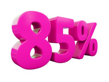 Yüzde 85'i pembe işareti