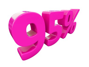 Yüzde 95'i pembe işareti