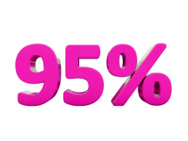 Yüzde 95'i pembe işareti
