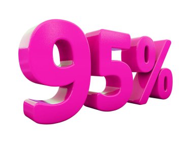 Yüzde 95'i pembe işareti