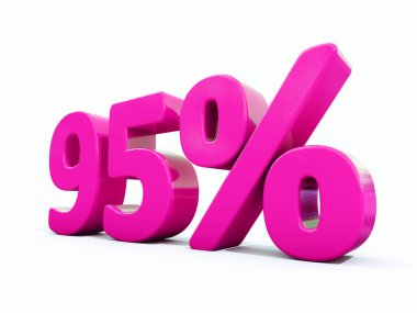 Yüzde 95'i pembe işareti
