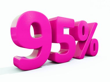 Yüzde 95'i pembe işareti
