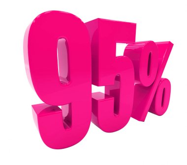 Yüzde 95'i pembe işareti