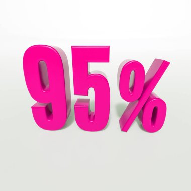 Yüzde 95'i pembe işareti