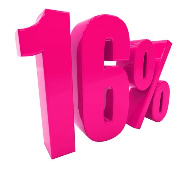 Yüzde 16 pembe işareti