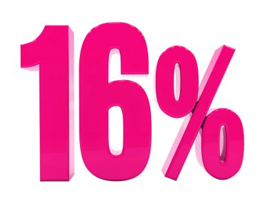 Yüzde 16 pembe işareti