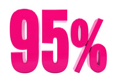 Yüzde 95'i pembe işareti