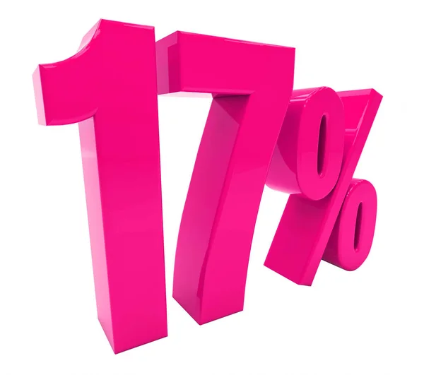 17 Percent Pink Sign — Stock Photo, Image