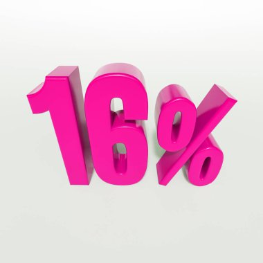 Yüzde 16 pembe işareti