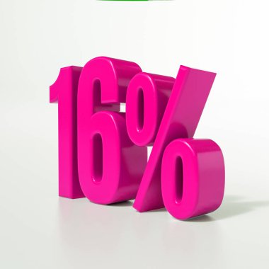 Yüzde 16 pembe işareti