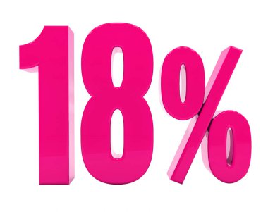 Yüzde 18 pembe işareti