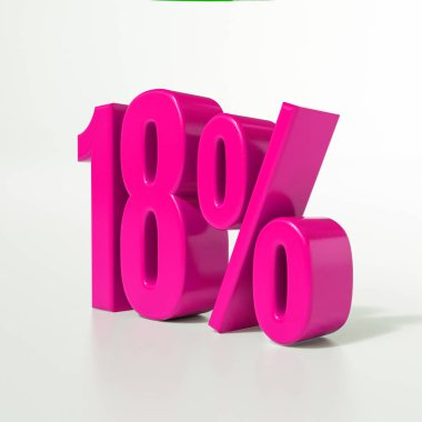 Yüzde 18 pembe işareti