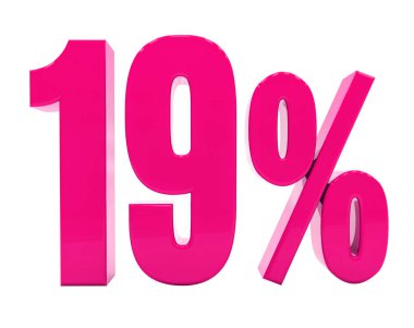 Yüzde 19 pembe işareti