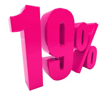 Yüzde 19 pembe işareti