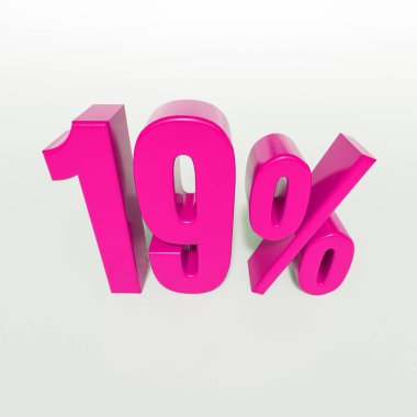 Yüzde 19 pembe işareti