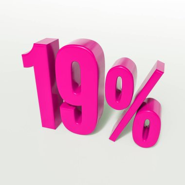 Yüzde 19 pembe işareti