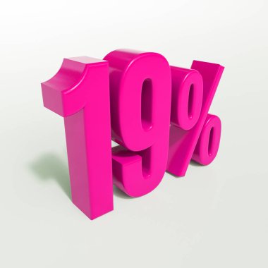 Yüzde 19 pembe işareti