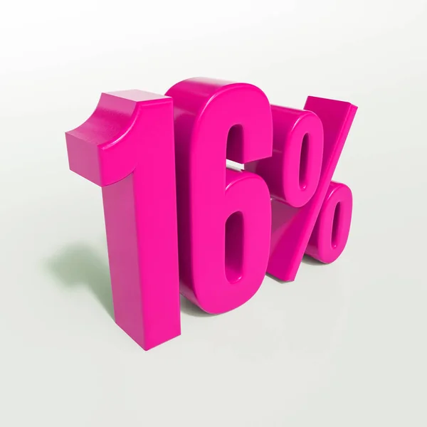 16 Percent Pink Sign — Stock Photo, Image