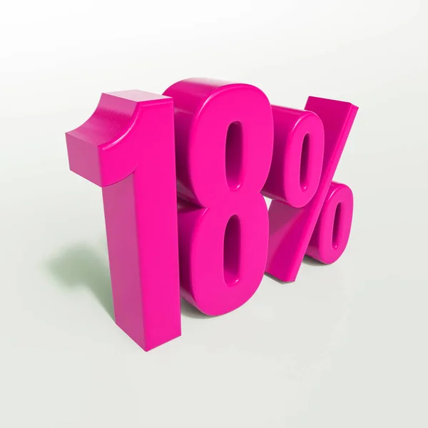 3d Illustration 18 Percent Discount Sign, Sale Up to 18, 18 Sale, Pink Percentages Special Offer, Save On 18 Icon, 18 Off Tag, 18 Percentage Sign, Percentage 3d, Black Friday  Percentage