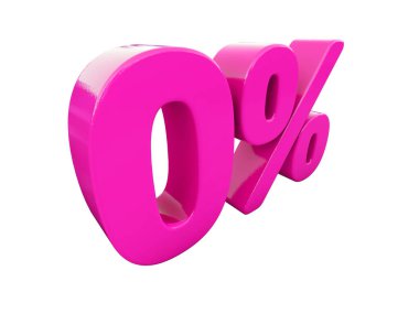 Yüzde 0 pembe işareti