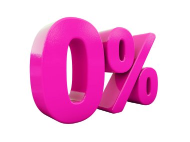 Yüzde 0 pembe işareti