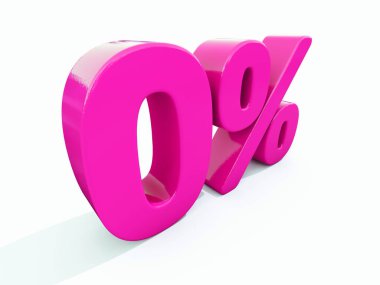 Yüzde 0 pembe işareti