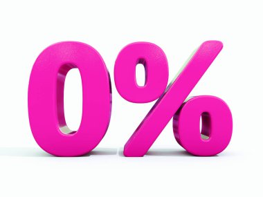 Yüzde 0 pembe işareti